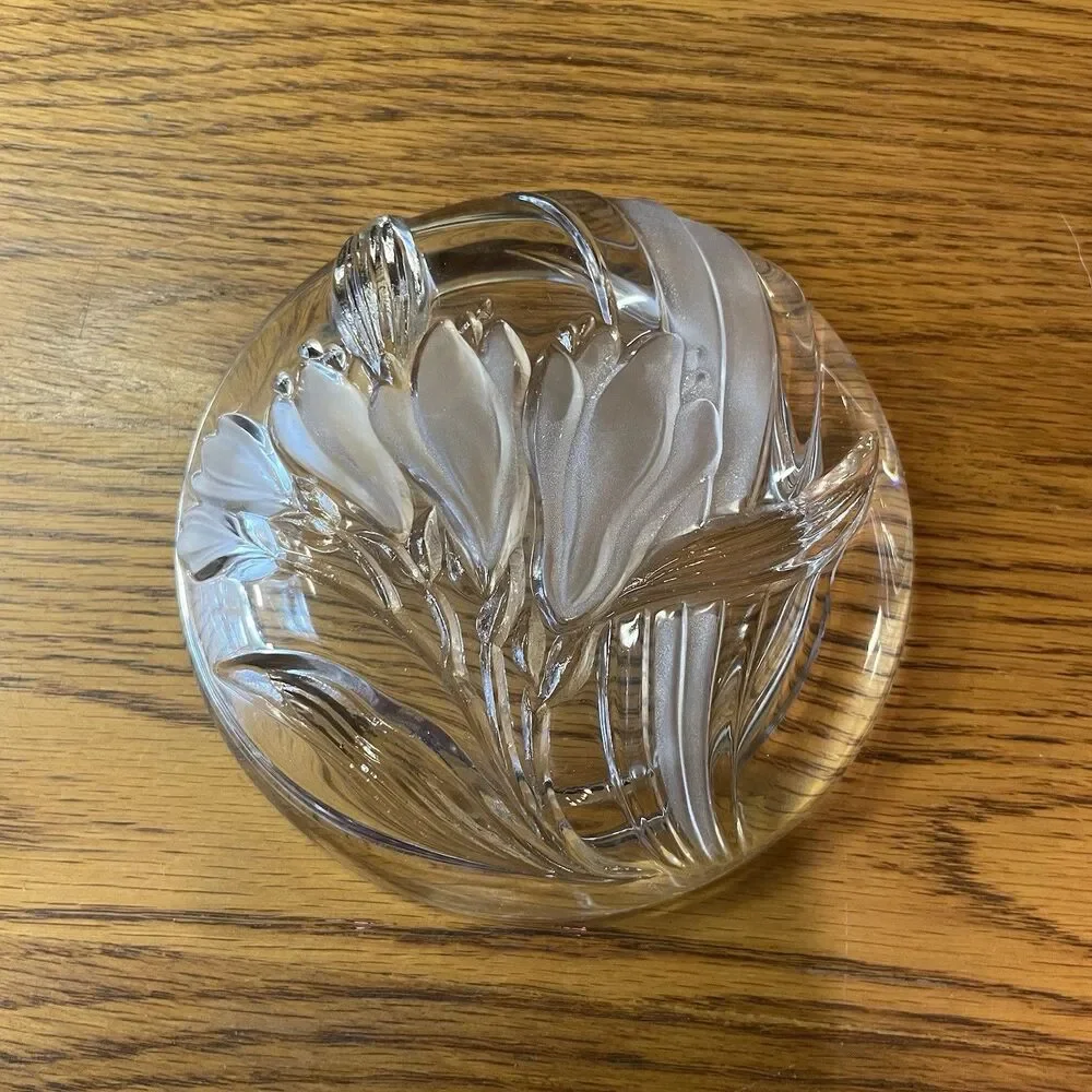 Vintage Studio Nova Crystal Iris Candy Dish Lot Of 2 - Oval & Round - New in Box